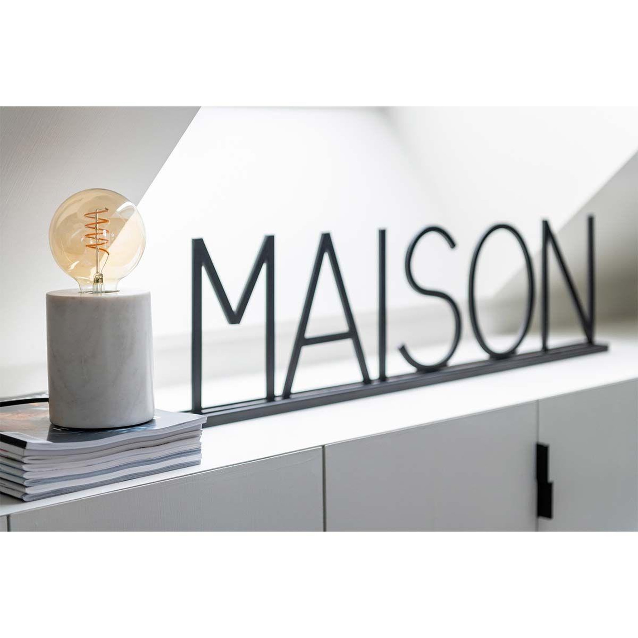Voir la diapositive 2 : J-LINE Mot déco à poser  maison  81cm noir
