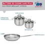 Voir la diapositive 2 : ELO Ensemble de 1 Poêle de cuisson 28 cm et 2 faitouts 14 et 16 cm Elo Profi Brillant