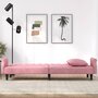 VIDAXL Canape-lit avec accoudoirs rose velours