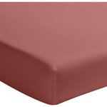 BATON ROUGE Drap housse 100% percale de coton lavé 80 fils/cm² - vieux rose. Coloris disponibles : Rose