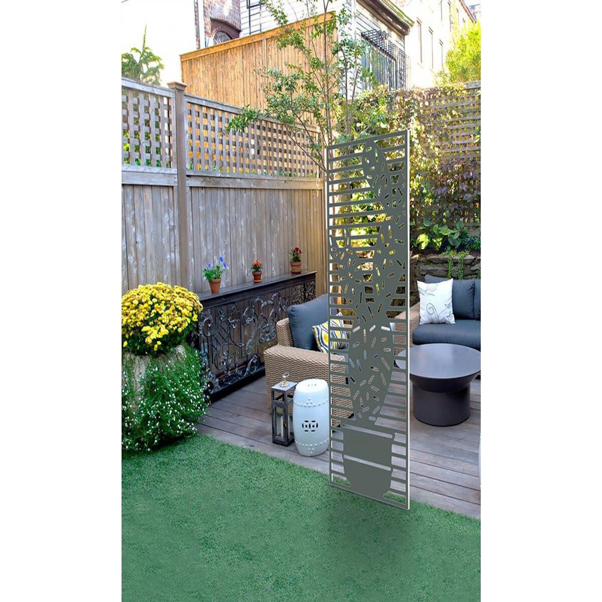 Habitat et Jardin Panneau décoratif -   Cactus   - Lot de 4 - 0.60 x 1.50 m - Vert