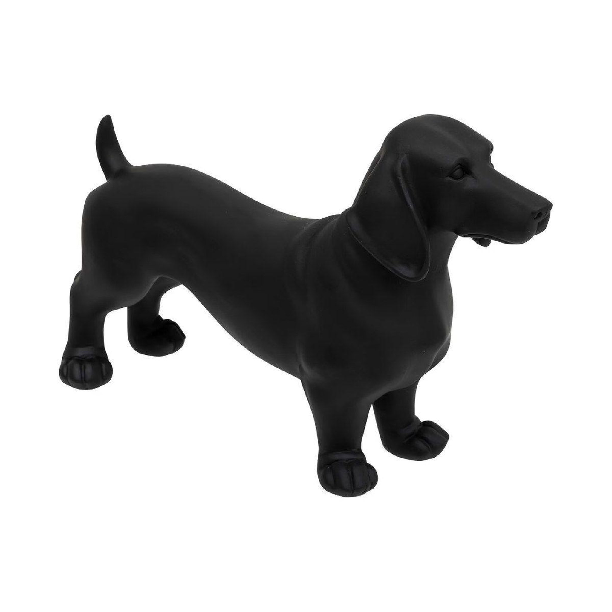 ATMOSPHERA Statuette en résine chien  basset  40cm noir