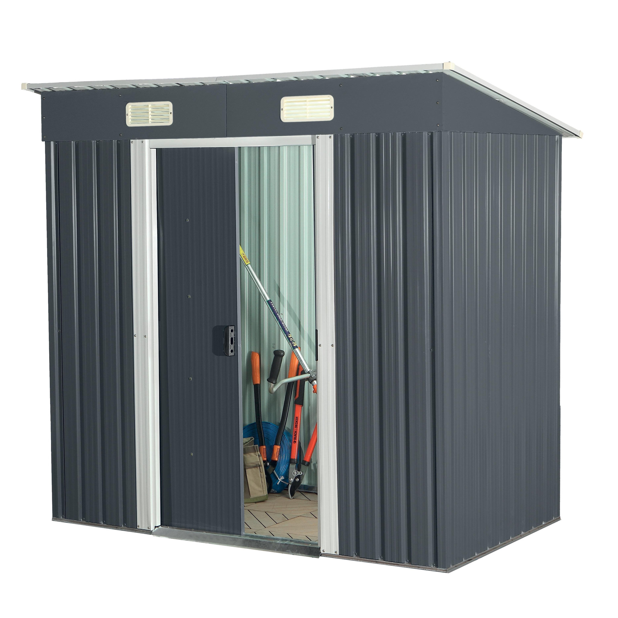 Voir la diapositive 1 :  Abri de jardin en métal 2,4m2 WERKA PRO