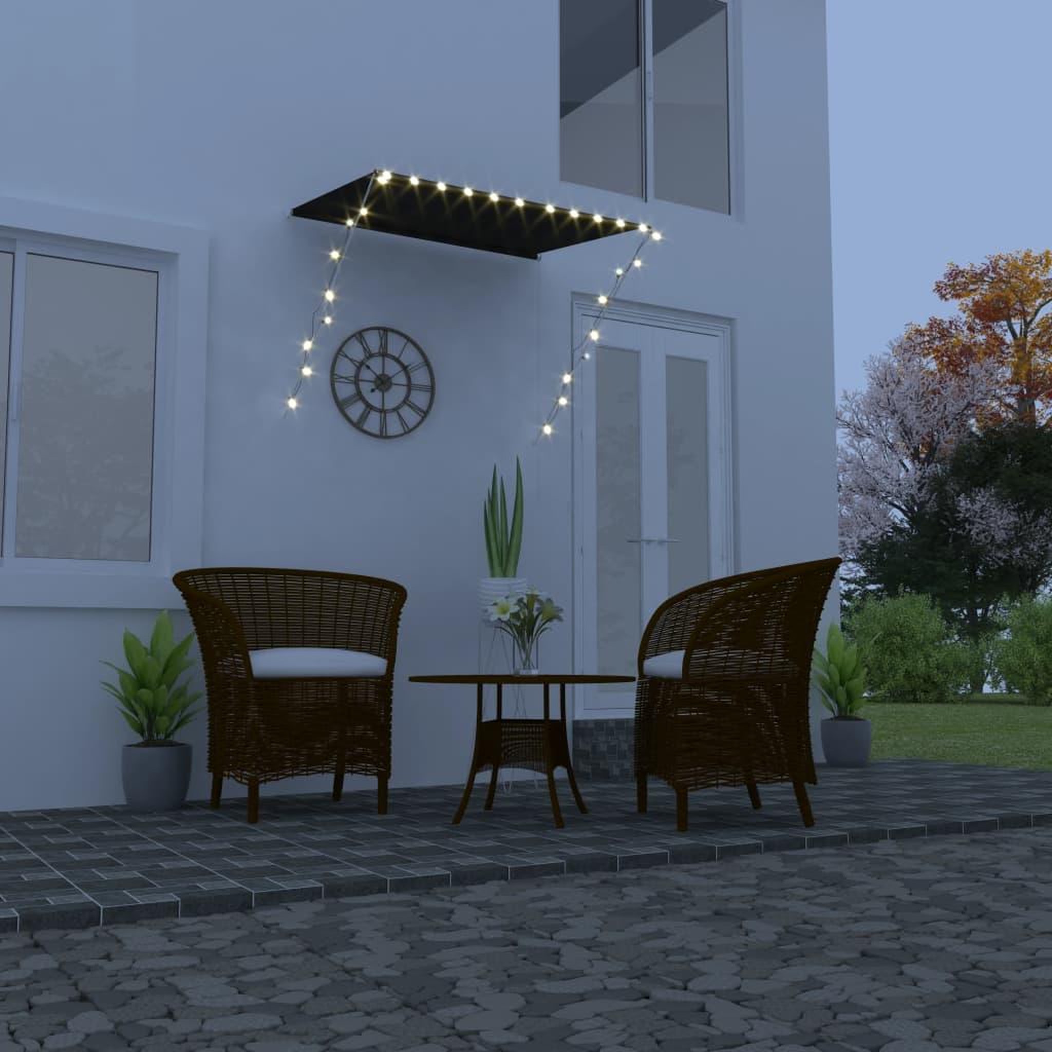 Voir la diapositive 1 : VIDAXL Auvent retractable avec LED 150x150 cm Anthracite
