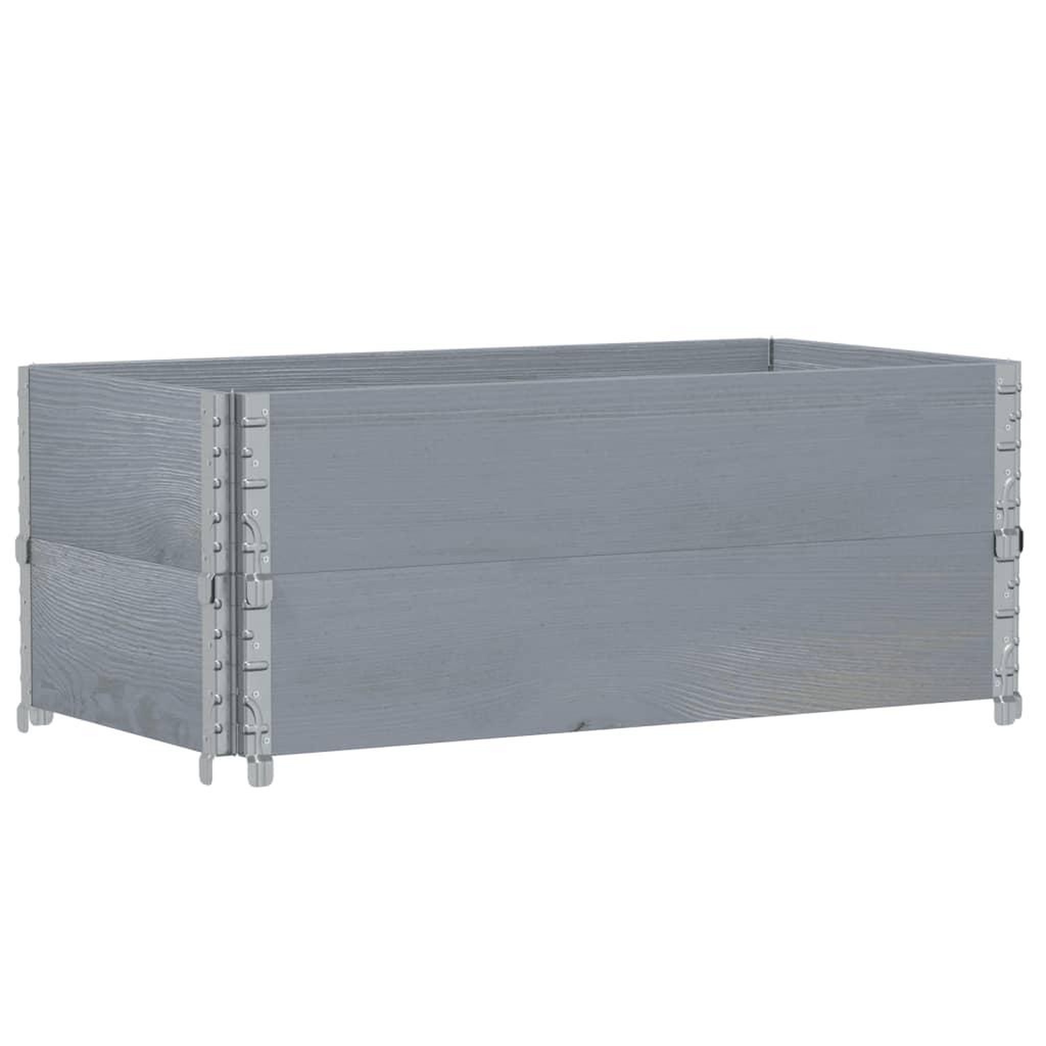 Voir la diapositive 2 : VIDAXL Jardiniere gris 100x50 cm bois massif de pin