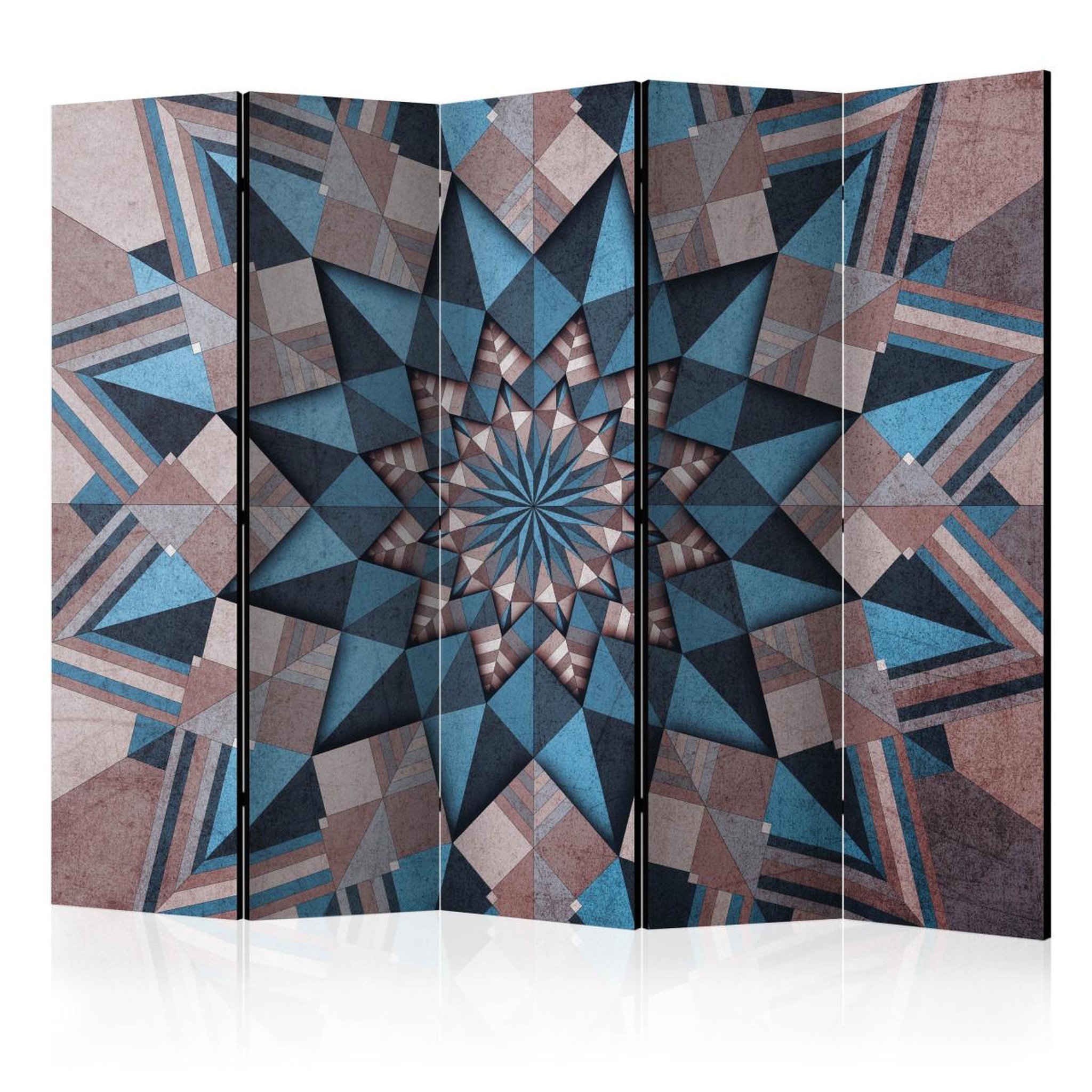 Paris Prix Paravent 5 volets  star mandala brown & blue  172x225cm