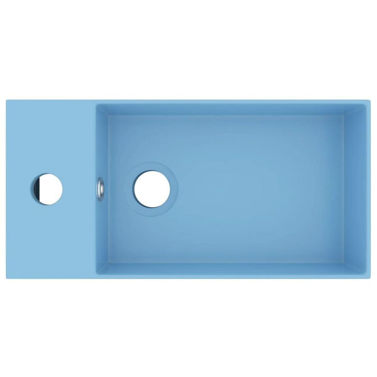 VIDAXL Lavabo de salle de bain avec trop-plein Ceramique Bleu clair