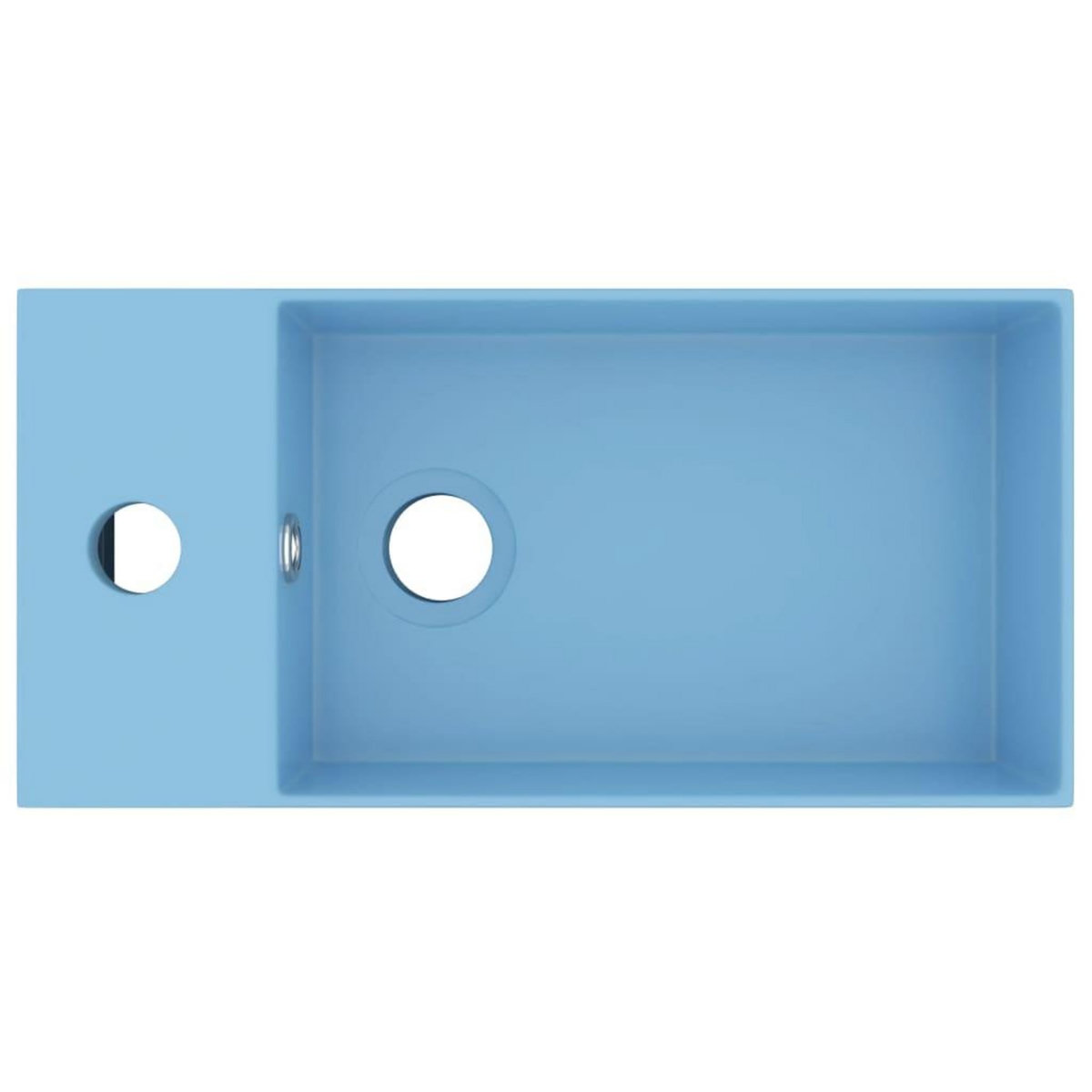 VIDAXL Lavabo de salle de bain avec trop-plein Ceramique Bleu clair