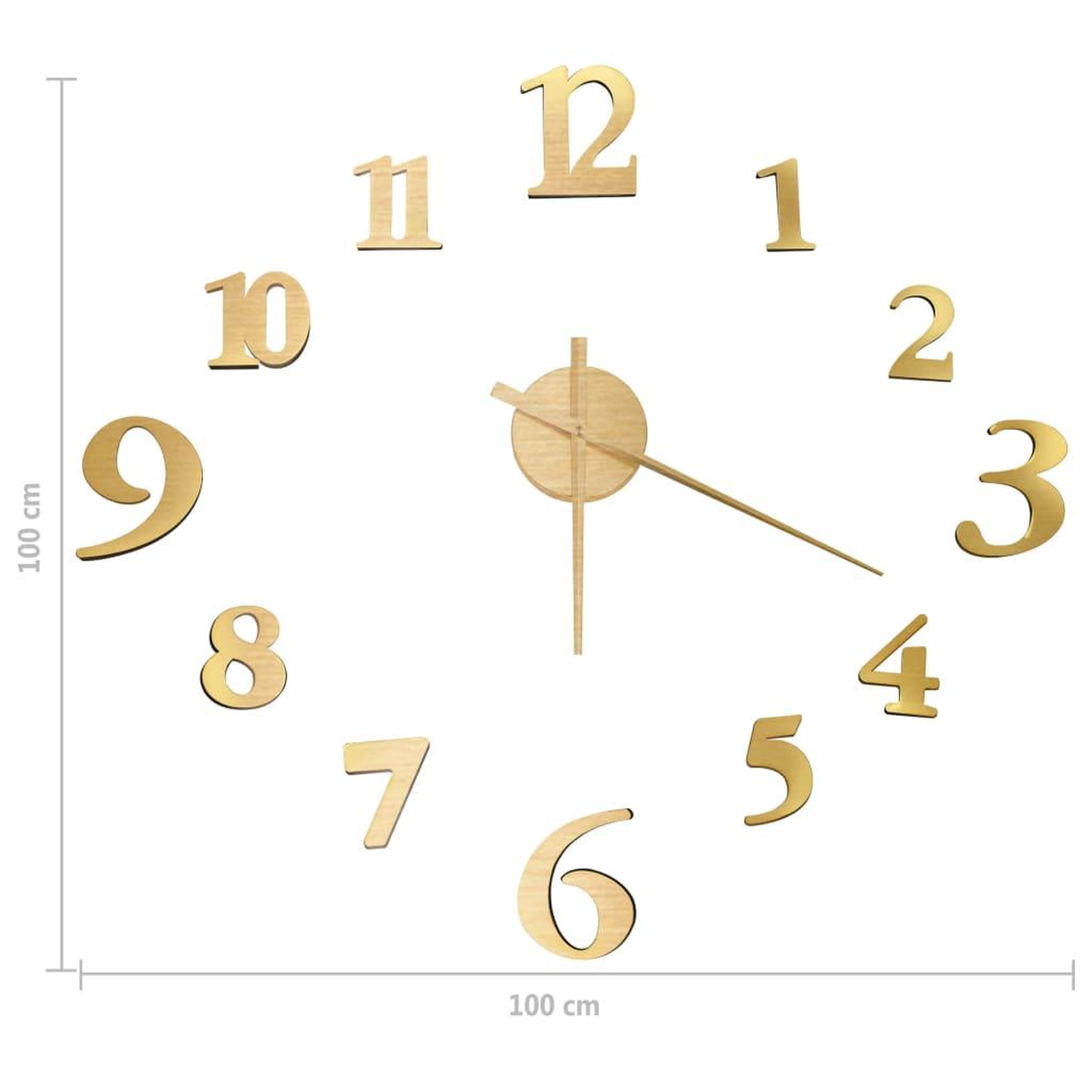 Voir la diapositive 5 : VIDAXL Horloge murale 3D Design moderne Dore 100 cm XXL