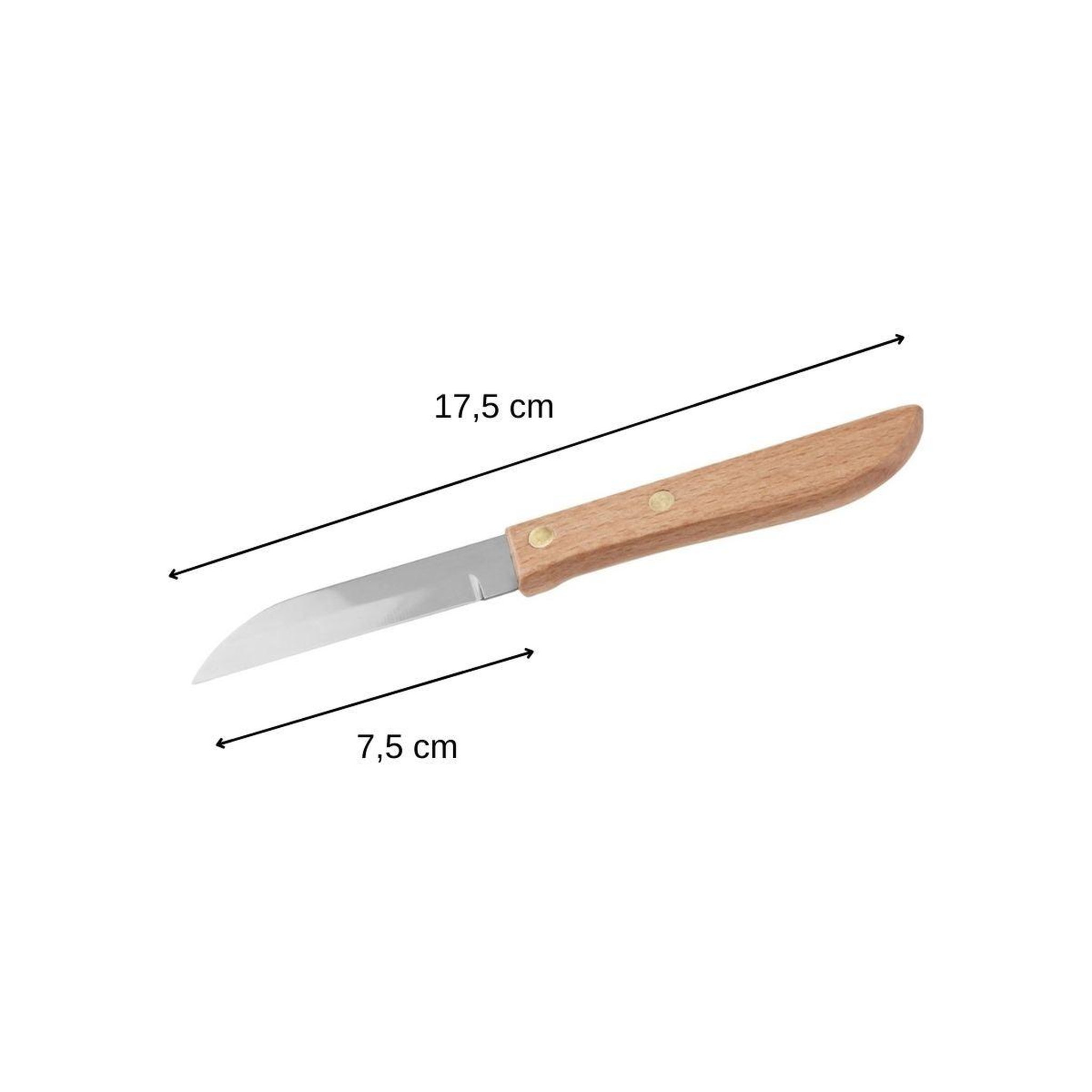 Voir la diapositive 3 : NIROSTA Couteau d'office manche en bois lame de 7,5 cm nirosta country