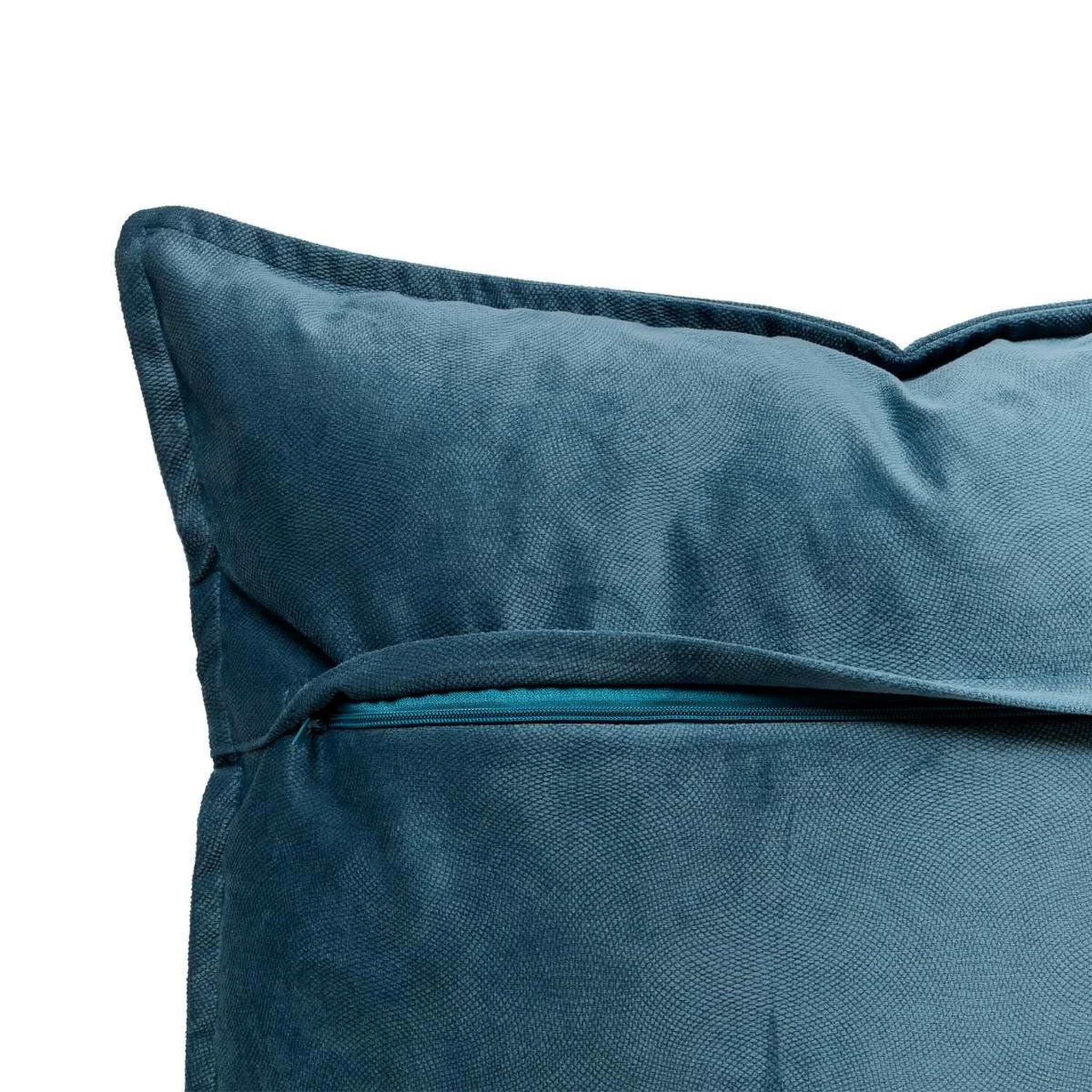 Voir la diapositive 2 : ATMOSPHERA Coussin déco uni  lilou  55x55cm bleu égéen