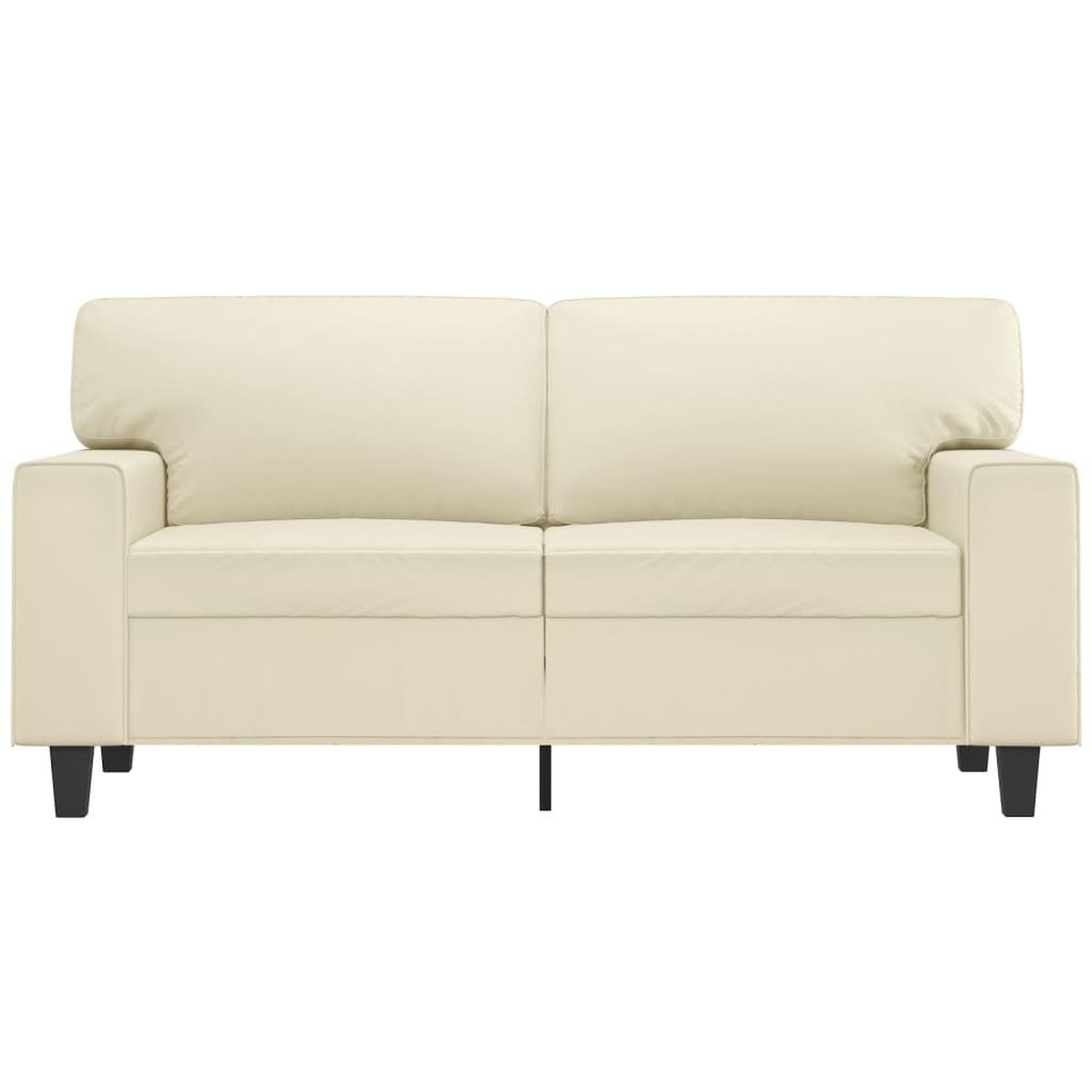 Voir la diapositive 3 : VIDAXL Canape a 2 places Creme 120 cm Similicuir