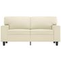 Voir la diapositive 3 : VIDAXL Canape a 2 places Creme 120 cm Similicuir