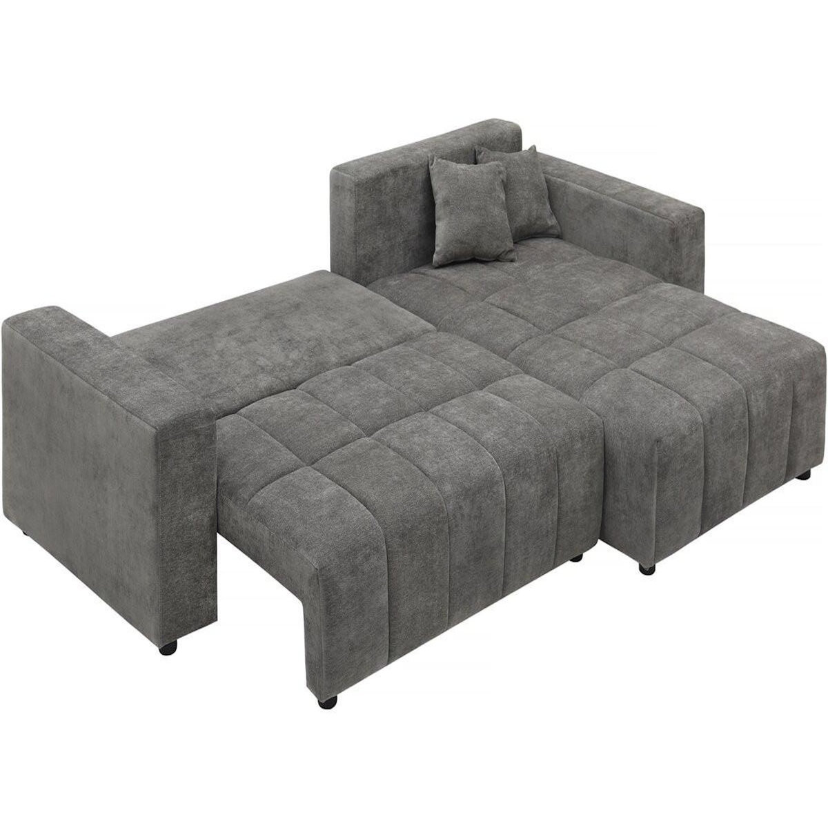 Habitat et Jardin Canapé d'angle réversible/convertible en tissu -  George  - 4 places - Gris