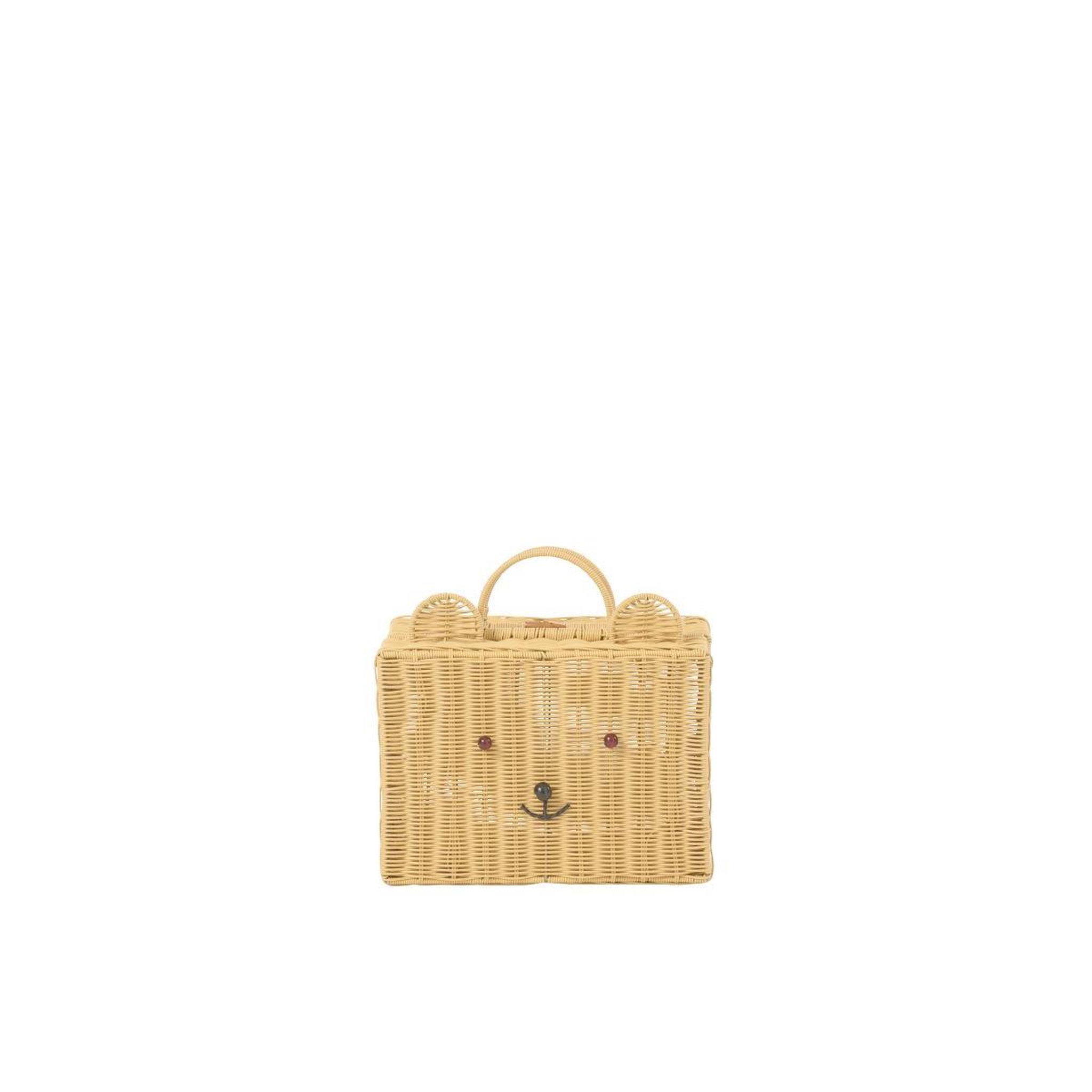 Voir la diapositive 2 : J-LINE Valise déco enfant ours  napoleon  35cm naturel