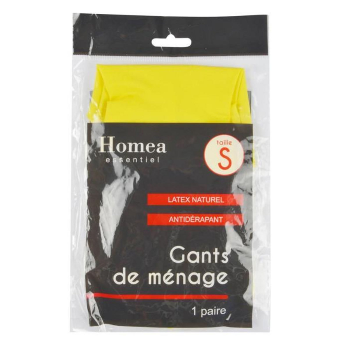 Paris Prix Paire de Gants de Ménage  Latex  Taille S Jaune