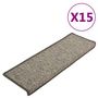 Voir la diapositive 2 : VIDAXL Tapis d'escalier autocollants 15 pcs 65x21x4 cm Gris et beige