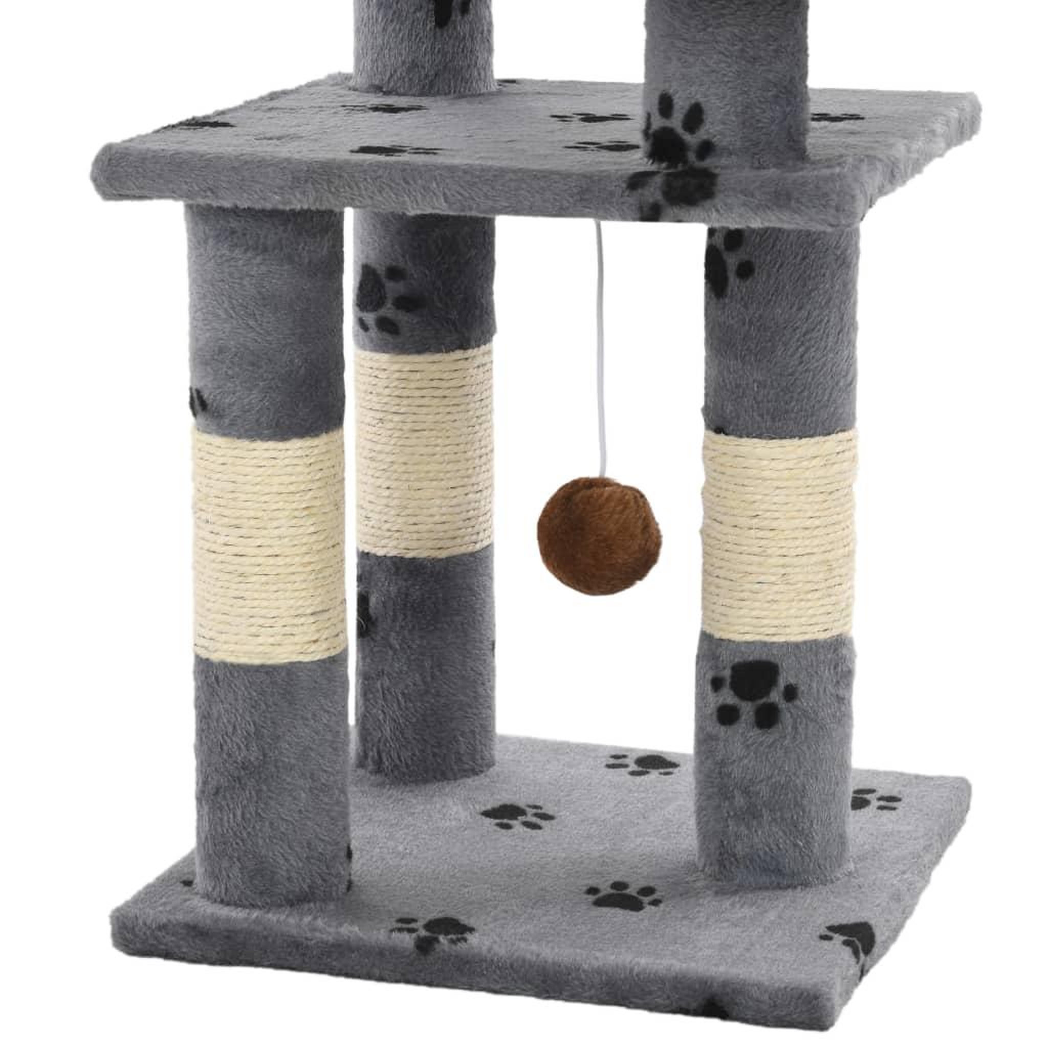 Voir la diapositive 5 : VIDAXL Arbre a chat et griffoir Sisal 65 cm Empreintes de pattes Gris