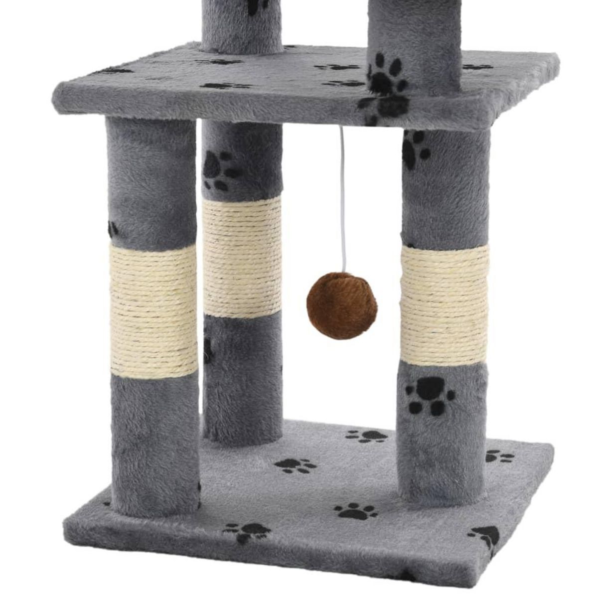 VIDAXL Arbre a chat et griffoir Sisal 65 cm Empreintes de pattes Gris