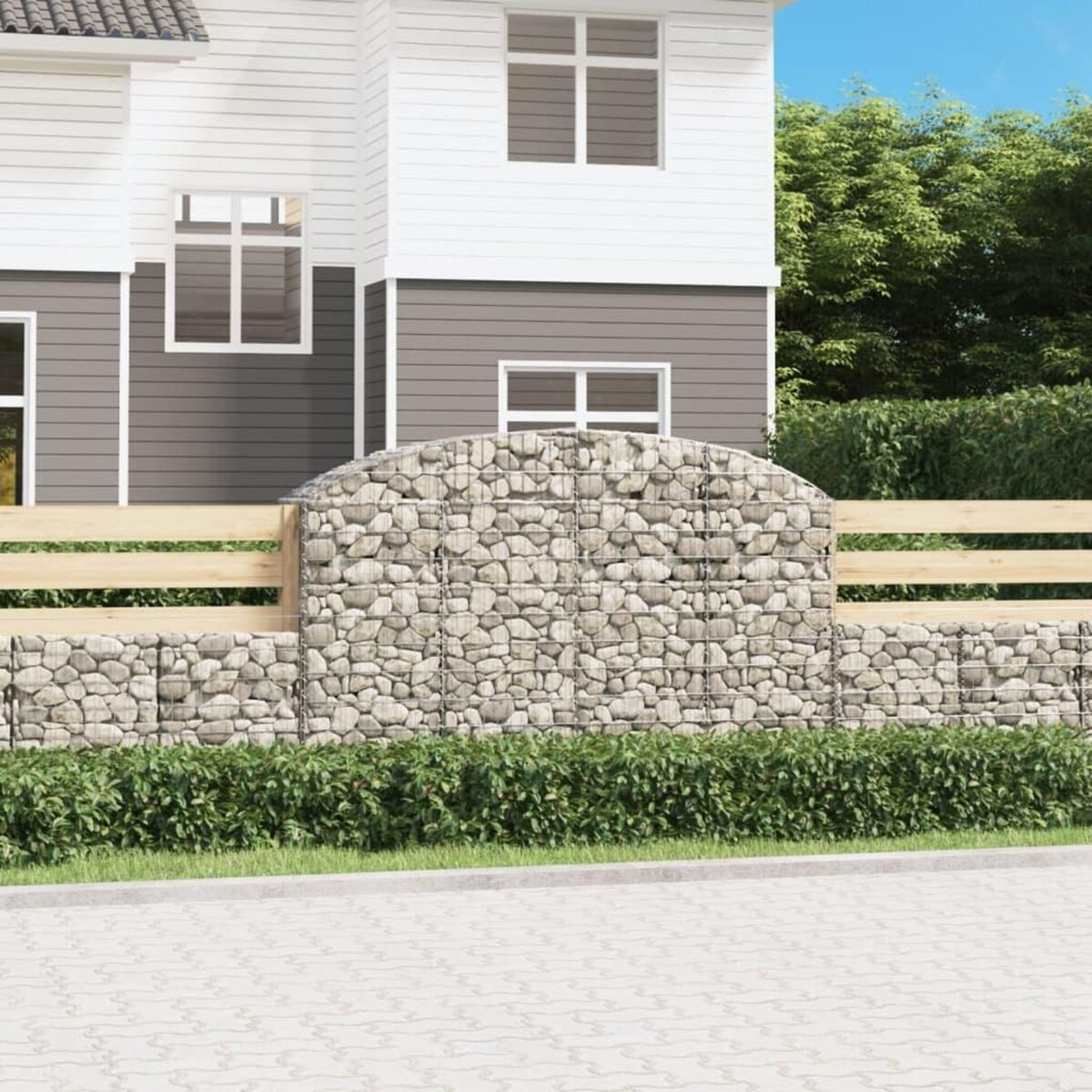 VIDAXL Panier de gabions arque 200x50x120/140 cm Fer galvanise