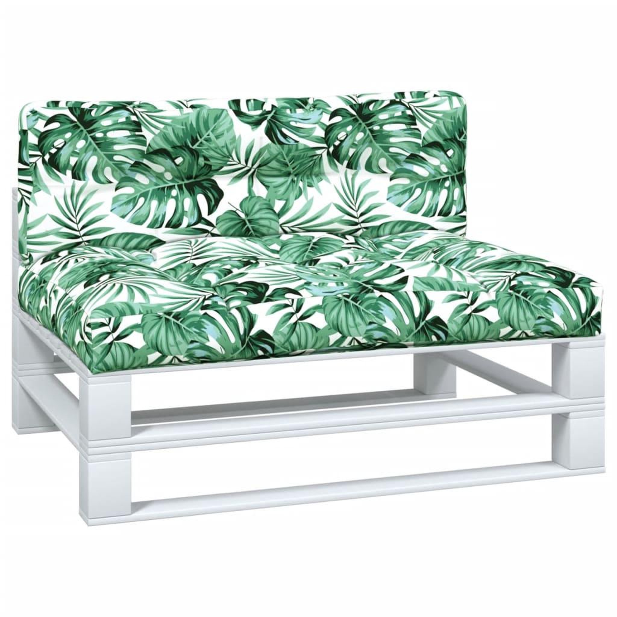 Voir la diapositive 3 : VIDAXL Coussins de palette lot de 2 motif de feuilles tissu