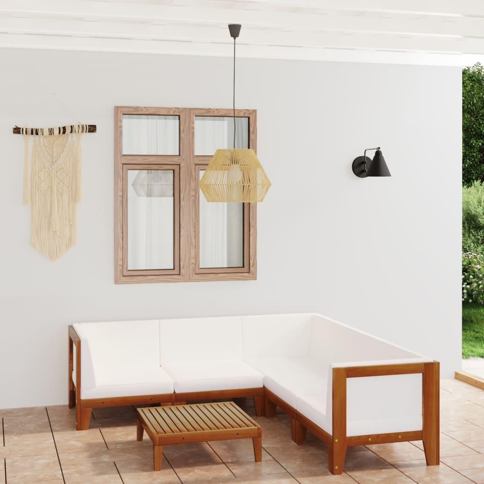Voir la diapositive 1 : VIDAXL Salon de jardin 6 pcs avec coussins Bois d'acacia solide
