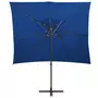 VIDAXL Parasol deporte a double toit Bleu azure 250x250 cm