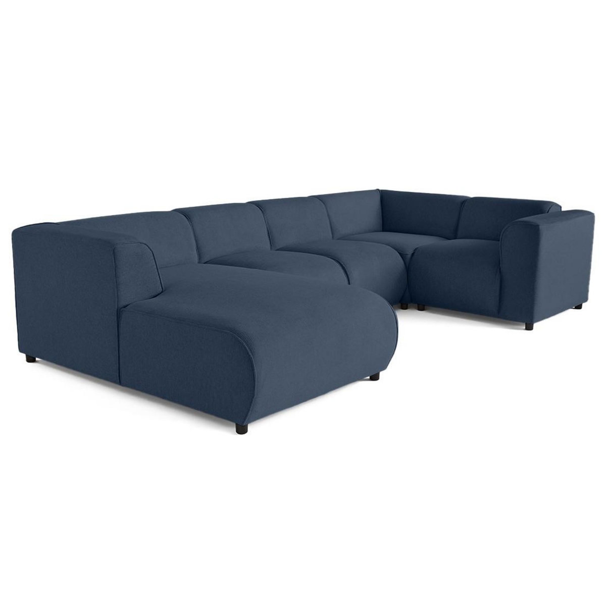 LISA DESIGN Suaro - canapé modulable panoramique d'angle droit 7 places en tissu texturé