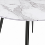 Voir la diapositive 5 : ID MARKET Table à manger ronde AMELIA 4 personnes effet marbre blanc ALASKA pieds métal noir 110 cm