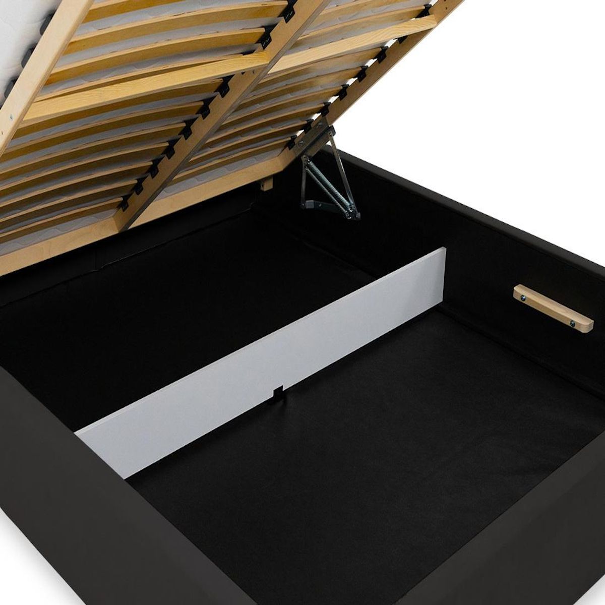 BEST MOBILIER John - lit coffre - 140x200 cm - en velours - sommier inclus