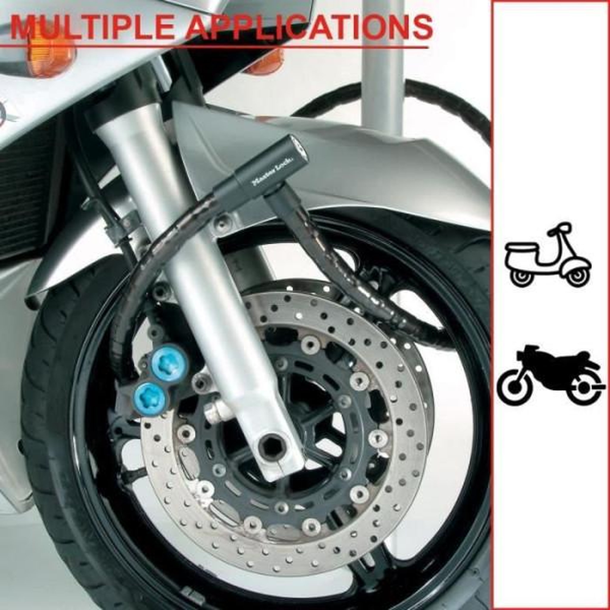 Voir la diapositive 4 : Master lock Câble antivol a clé en acier Master Lock 8115EURDPS - Noir
