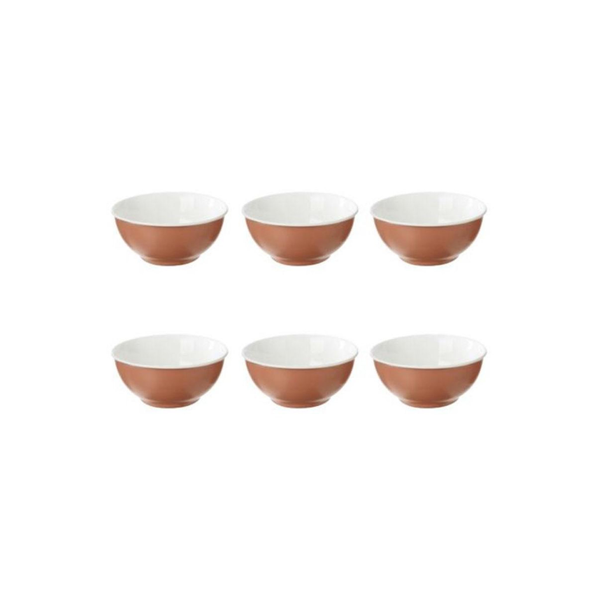SECRET DE GOURMET Lot de 6 bols en porcelaine  nature  52cl terracotta