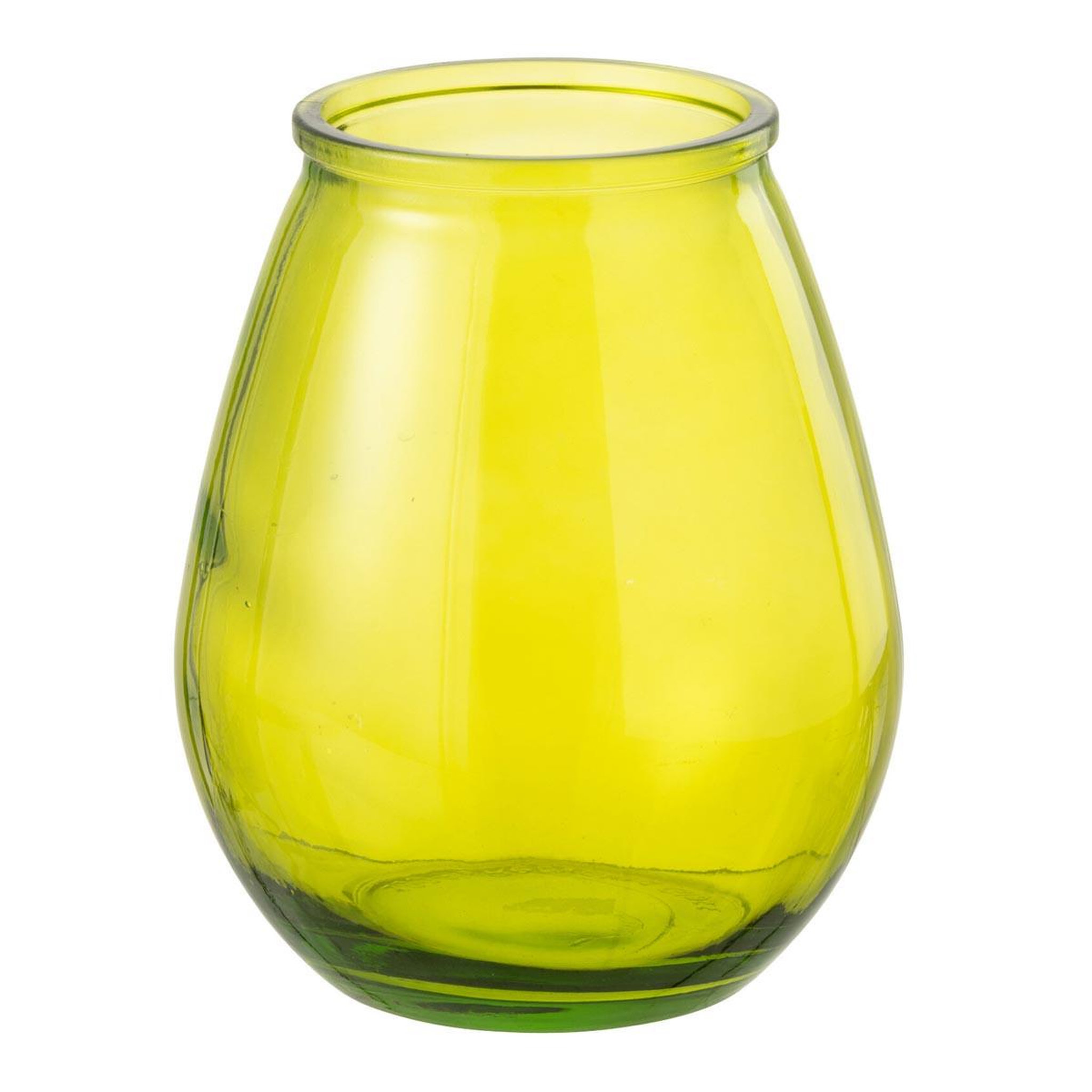J-LINE Vase déco en verre  stripe  23cm jaune