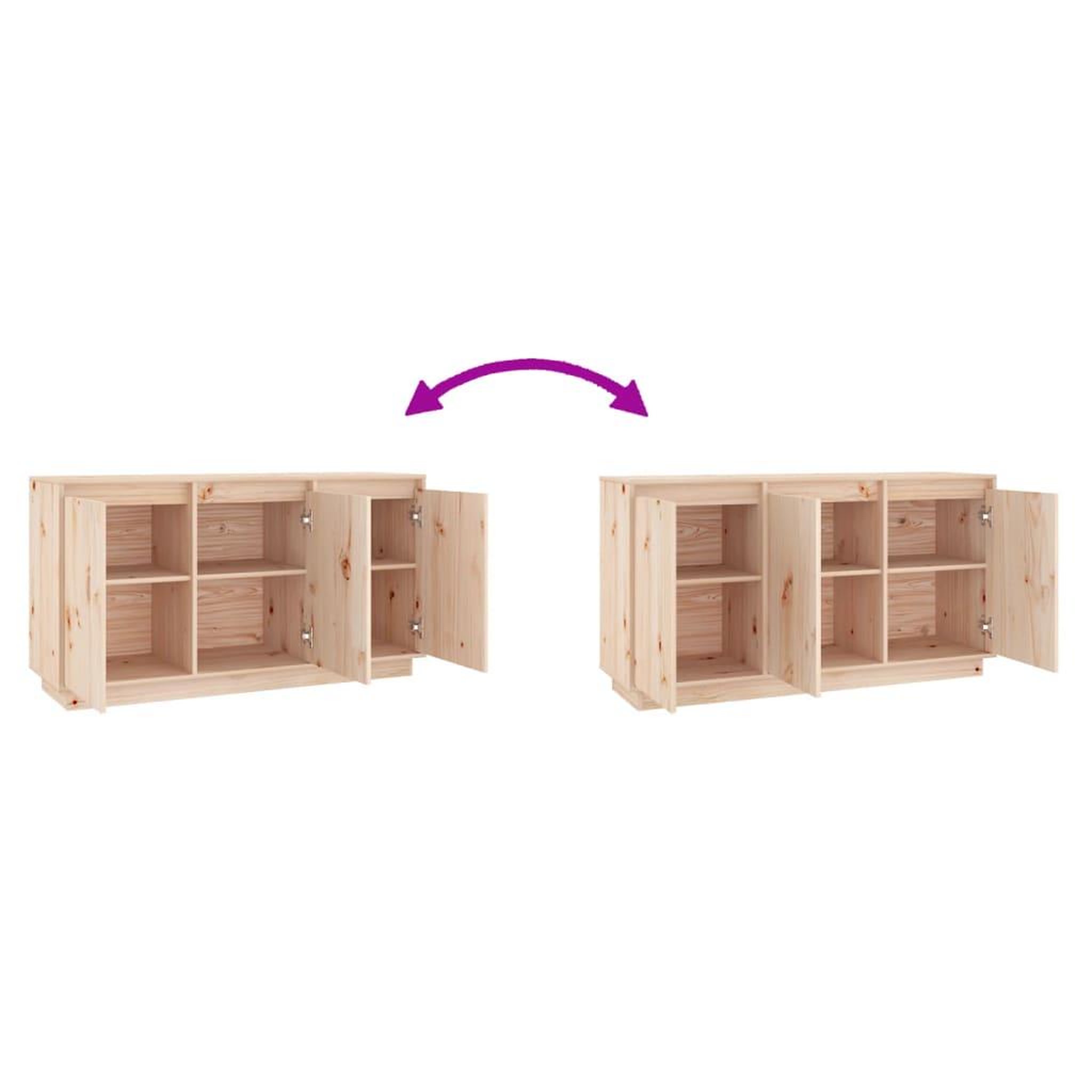 Voir la diapositive 5 : VIDAXL Buffet 111x34x60 cm Bois massif de pin