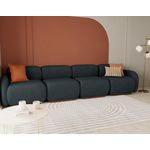 LISA DESIGN Penelope - canapé droit modulable 4 places en velours texturé. Coloris disponibles : Gris, Orange, Bleu, Beige, Noir