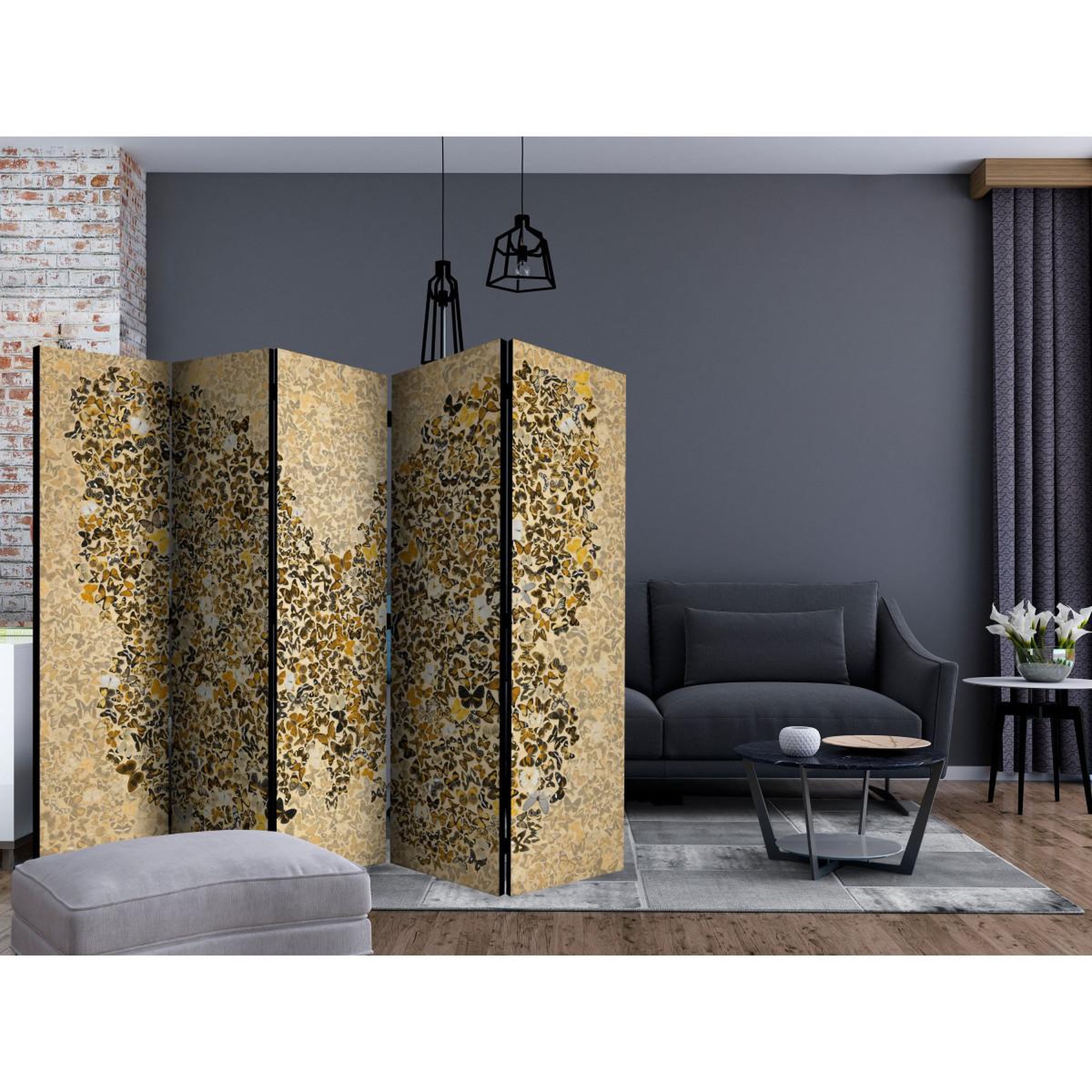 Voir la diapositive 2 : Paris Prix Paravent 5 volets  madame butterfly  172x225cm