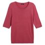 Voir la diapositive 3 : IN EXTENSO Pull col rond manches 3/4 rose femme