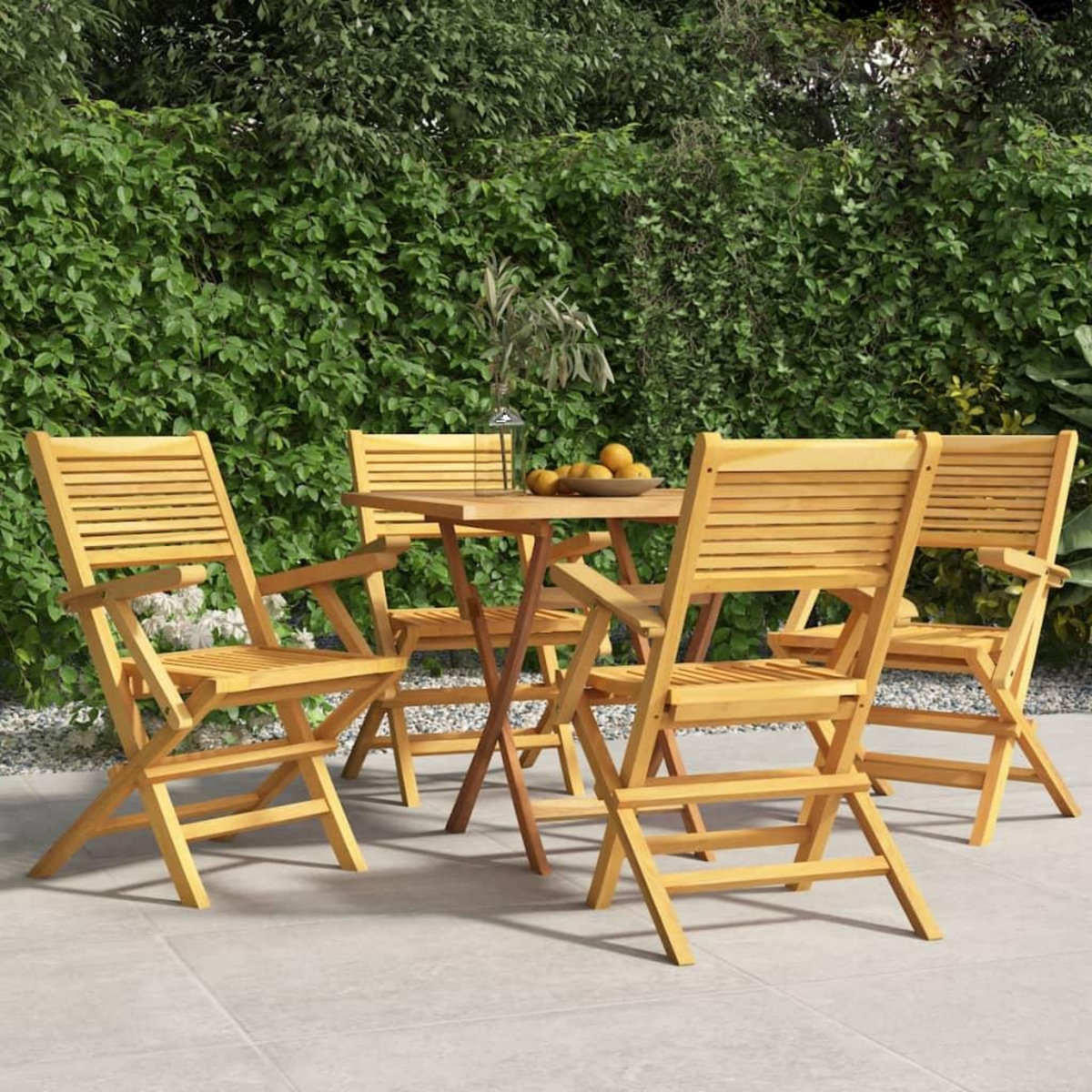 VIDAXL Chaises de jardin pliantes lot de 4 55x62x90cm bois massif teck