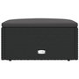 Voir la diapositive 3 : VIDAXL Tabouret de jardin avec coussin noir resine tressee
