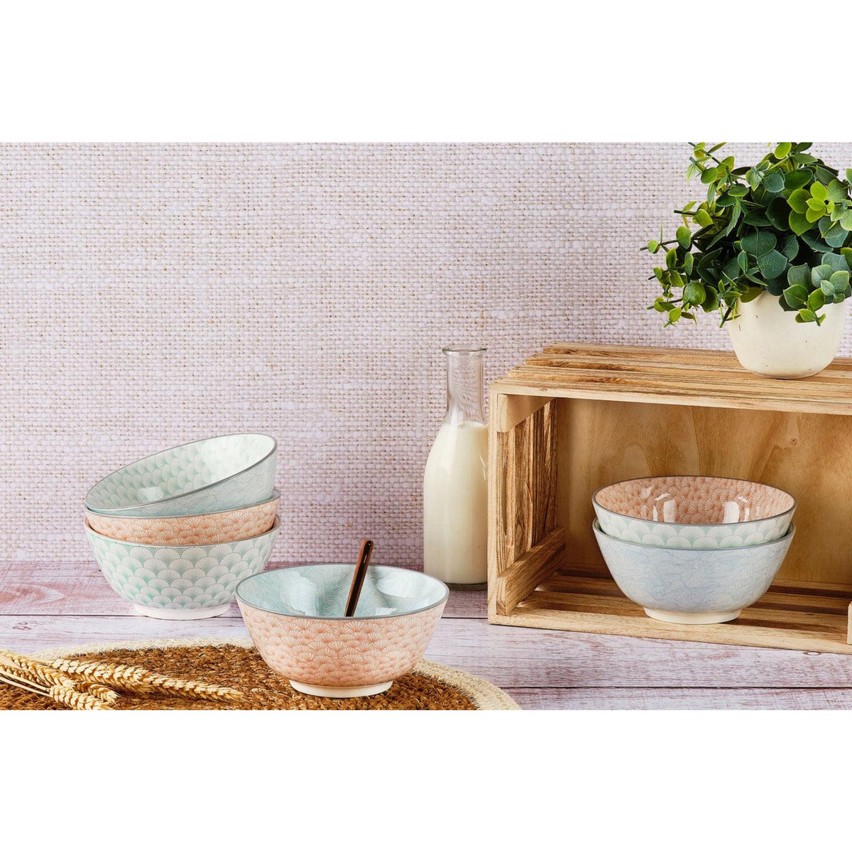 BJORN Bol PATTERN Ø15cm - 6 pièces - Pastel