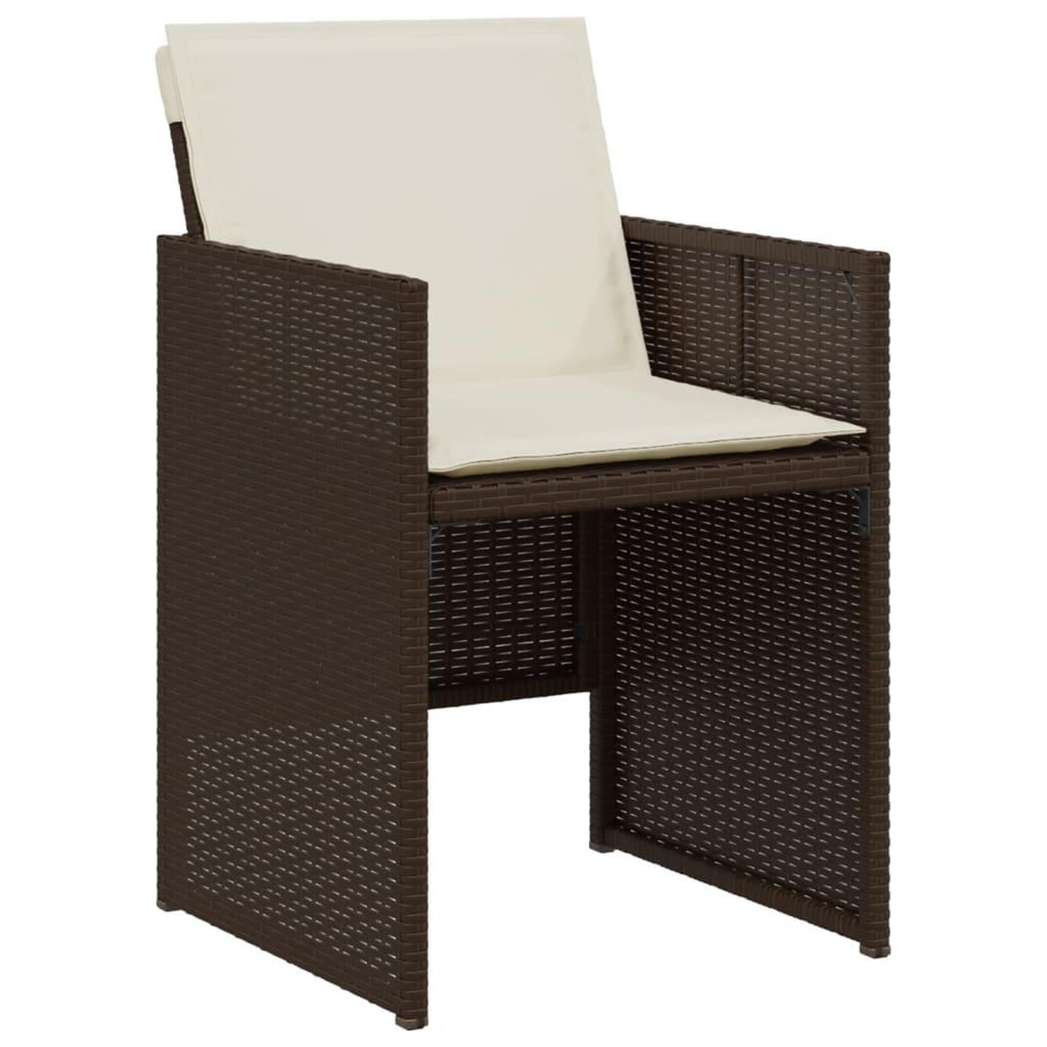 Voir la diapositive 4 : VIDAXL Ensemble de bistro 3 pcs avec coussins marron resine tressee