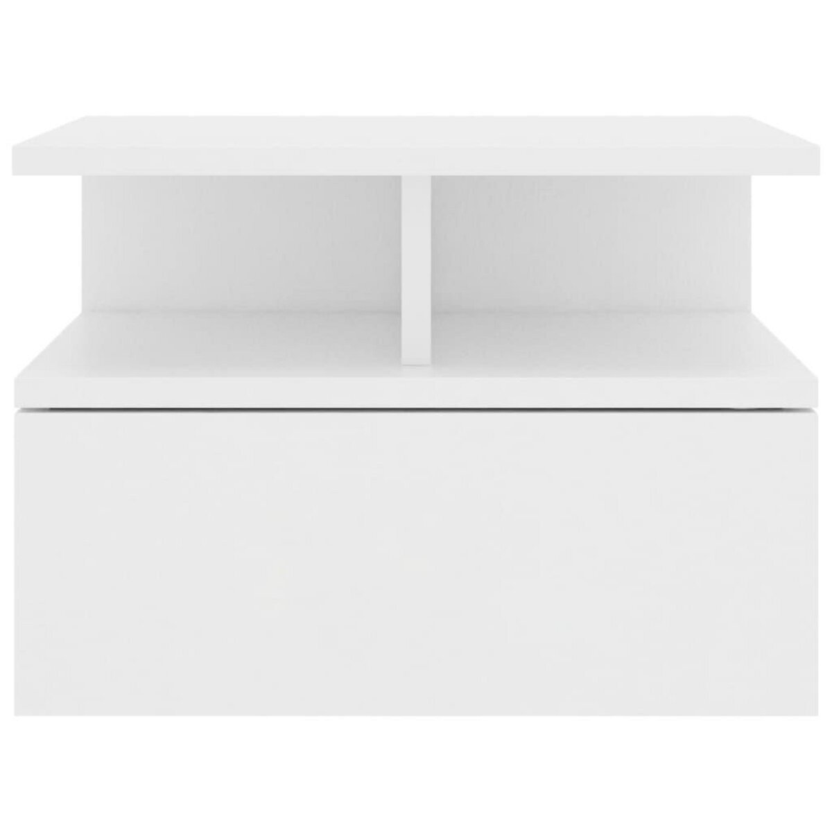 VIDAXL 800406 Tables de chevet flottantes 2 pcs Blanc Bois ingenierie