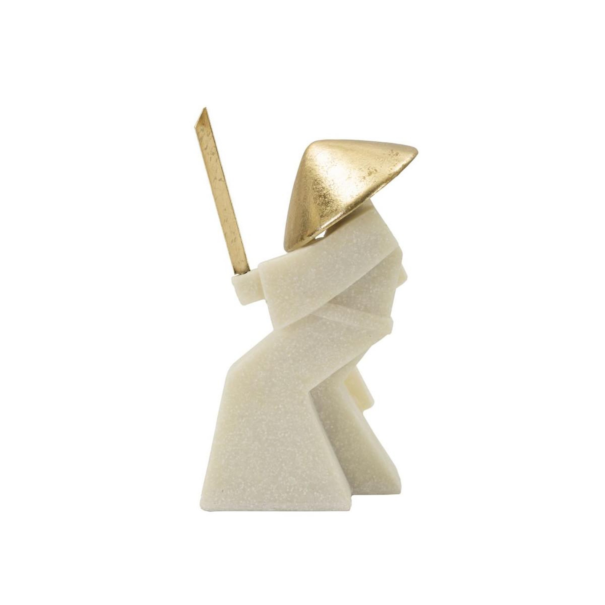 Voir la diapositive 3 : Paris Prix Statuette déco samouraï  toku  24cm blanc & or