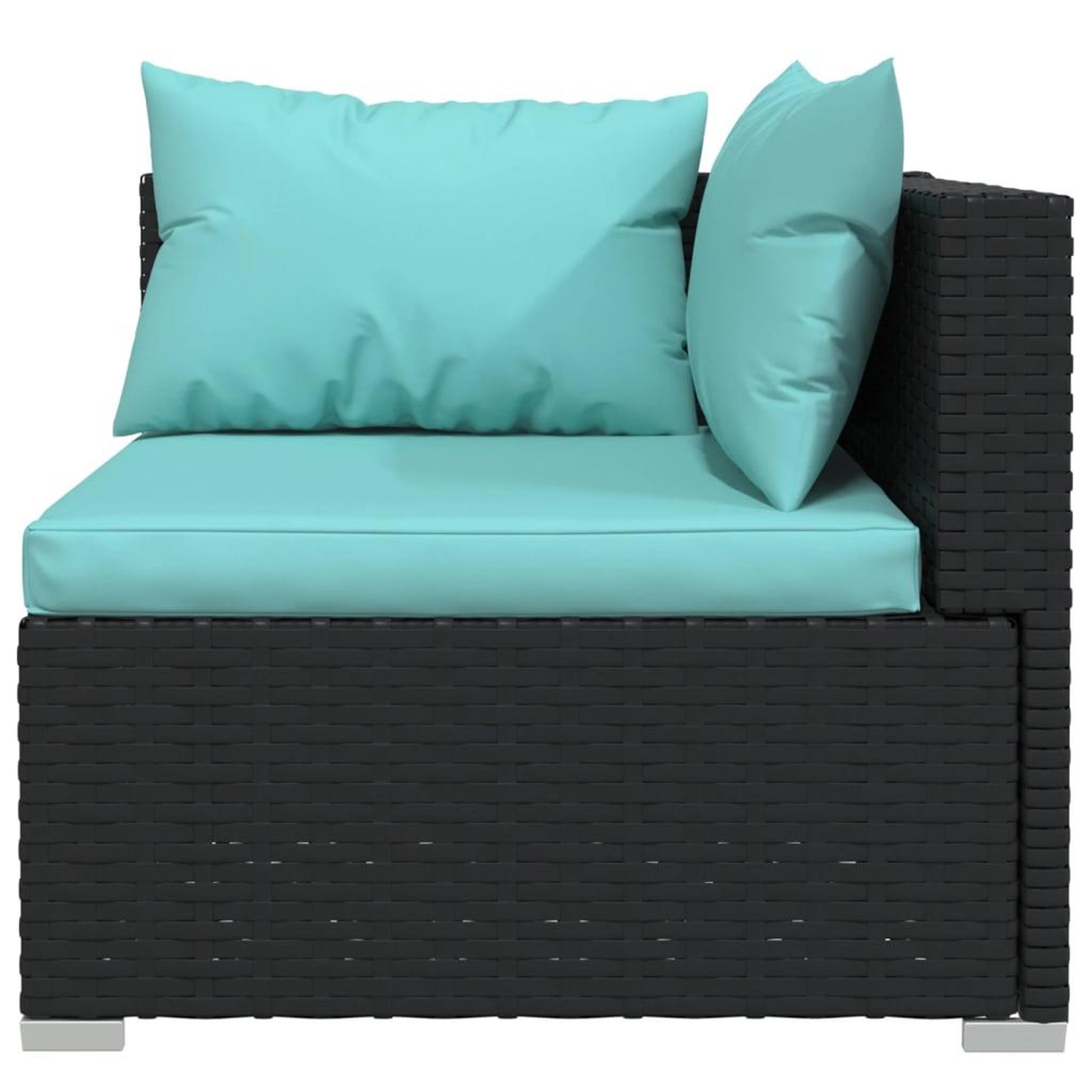 Voir la diapositive 4 : VIDAXL Salon de jardin 7 pcs avec coussins Resine tressee Noir