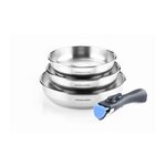 Arthur Martin Set de 3 poeles 20-24-26 cm Arthur Martin AM1410 - Acier Inoxydable - Poignée amovible - Tous feux dont induction