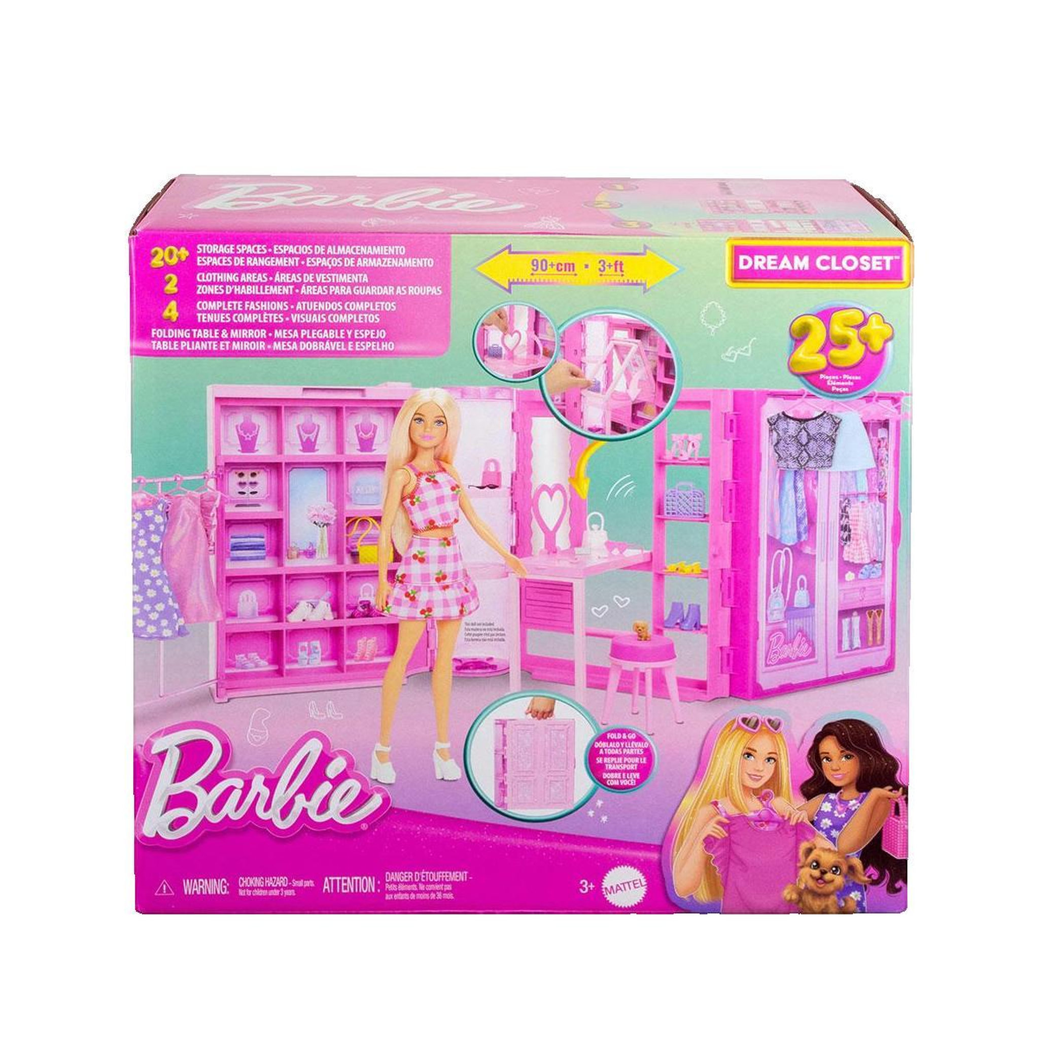 Voir la diapositive 3 : MATTEL Ensemble Dressing de rêve Barbie 3.0 Mattel rose pailleté
