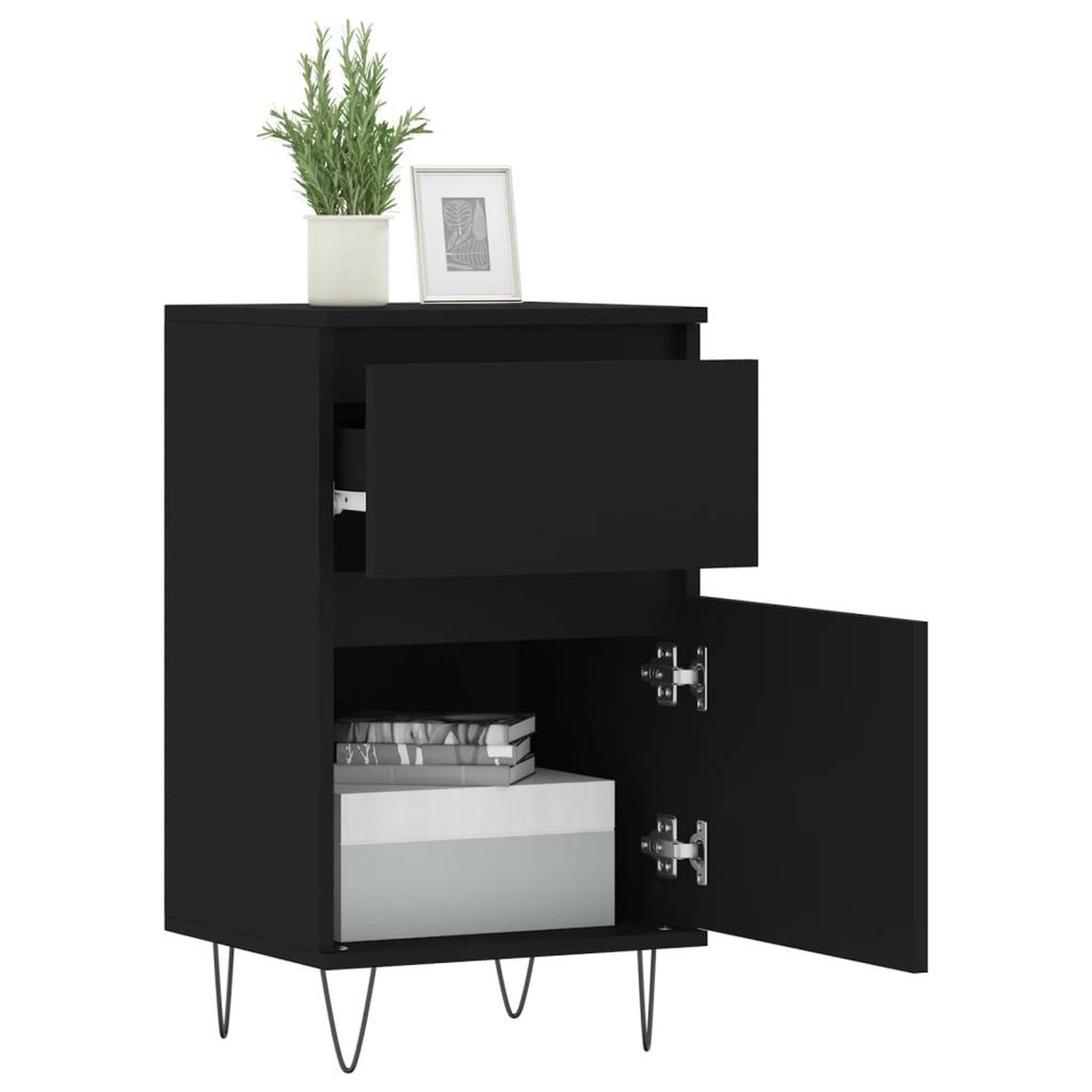 Voir la diapositive 4 : VIDAXL Buffets 2 pcs noir 40x35x70 cm bois d'ingenierie