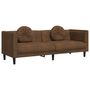 Voir la diapositive 2 : VIDAXL Canape a 3 places avec coussins marron similicuir daim