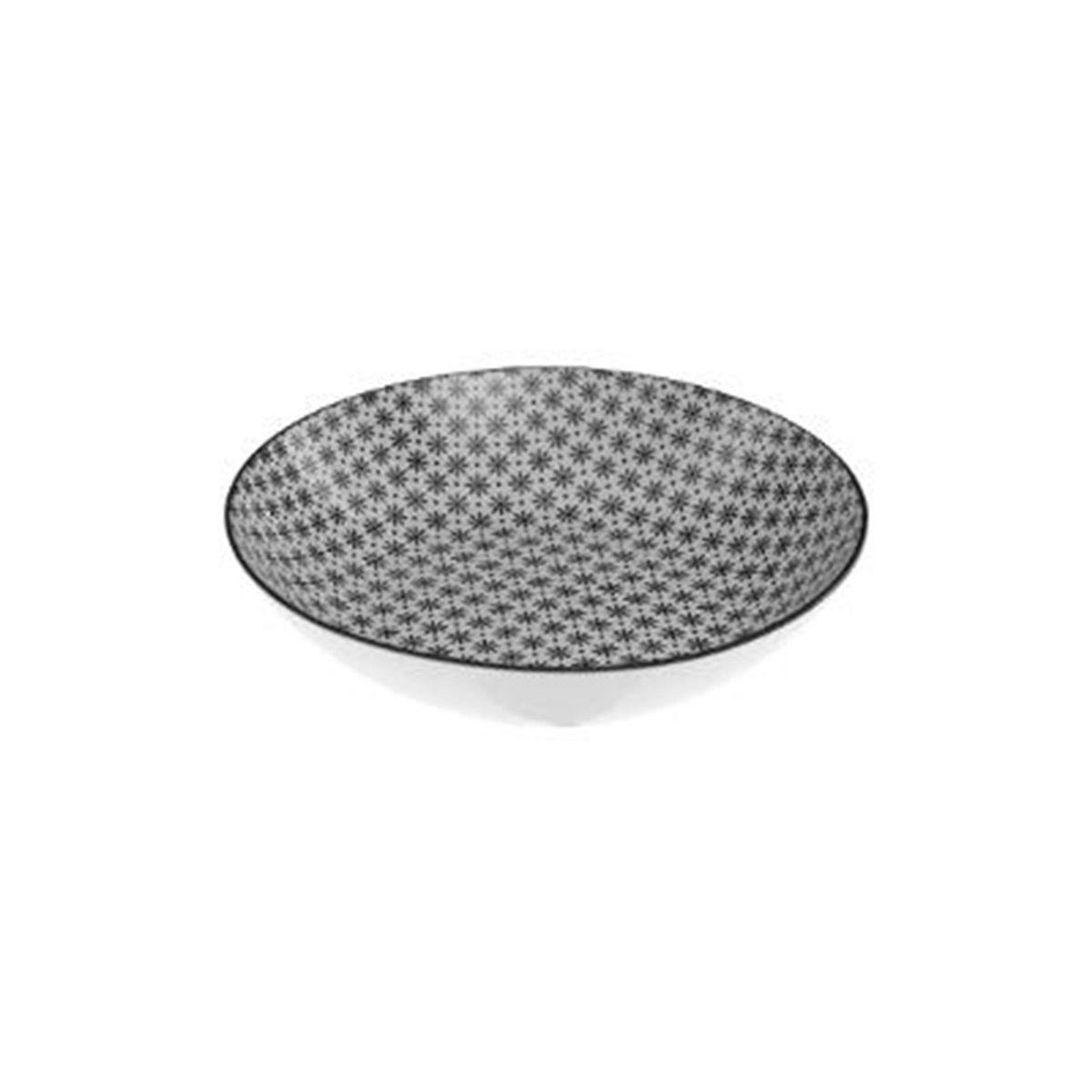 Voir la diapositive 2 : SECRET DE GOURMET Lot de 6 assiettes creuses  bohemia fleur  20cm noir