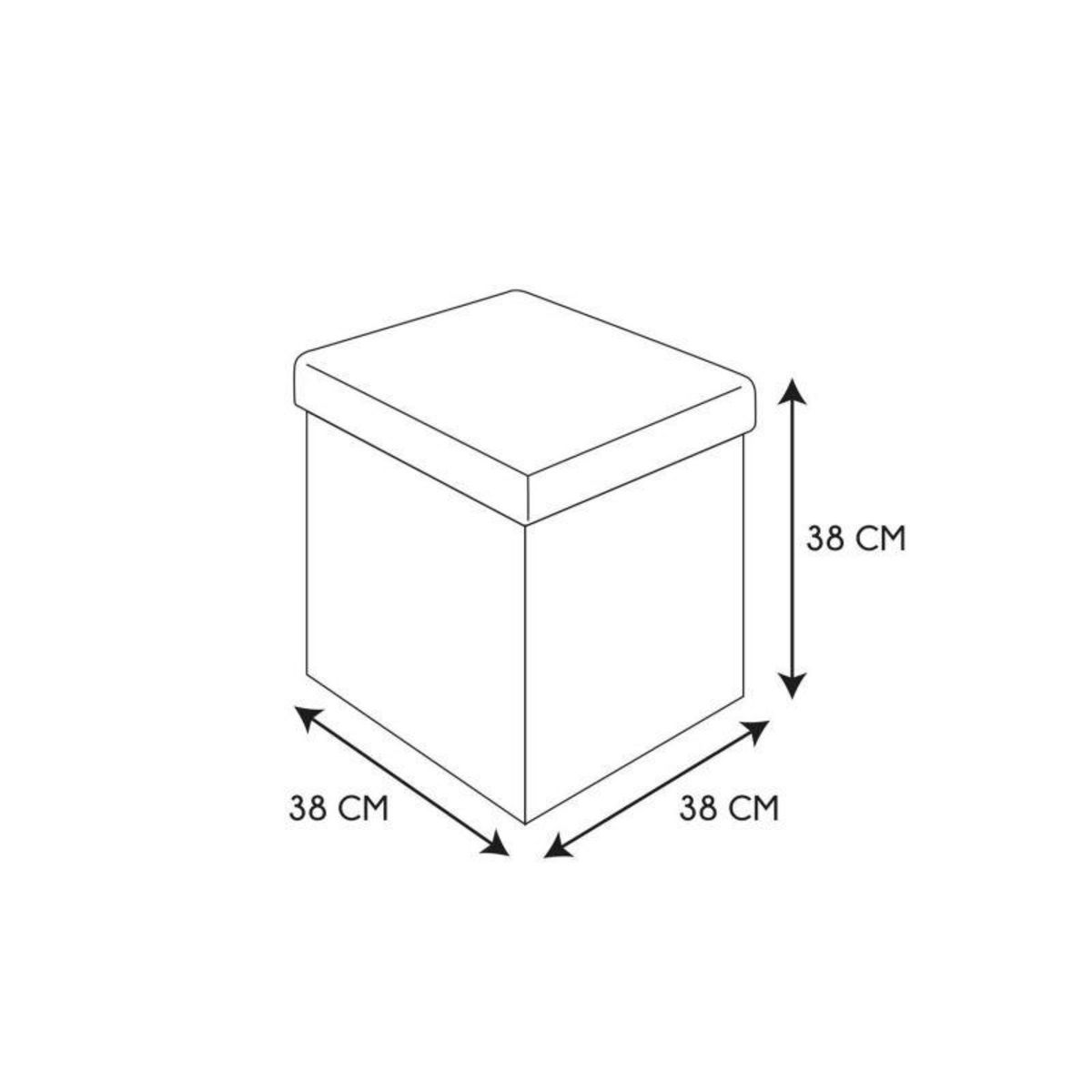 Paris Prix Pouf Coffre Pliable  Tressé  38cm Gris